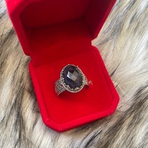 Ornate Silver Lapis Ring
